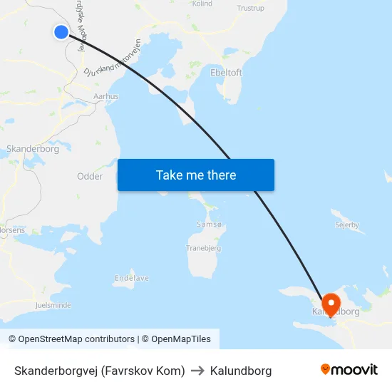 Skanderborgvej (Favrskov Kom) to Kalundborg map