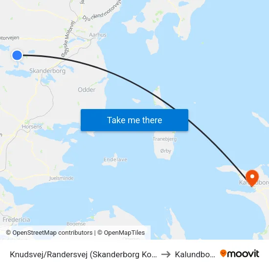 Knudsvej/Randersvej (Skanderborg Kom) to Kalundborg map