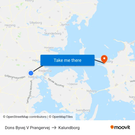 Dons Byvej V Prangervej to Kalundborg map