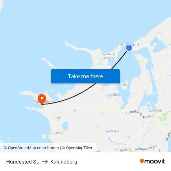 Hundested St. to Kalundborg map