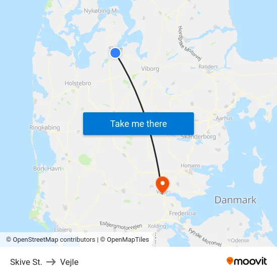 Skive St. to Vejle map