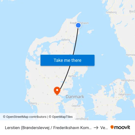 Lerstien (Brønderslevvej / Frederikshavn Kommune) to Vejle map
