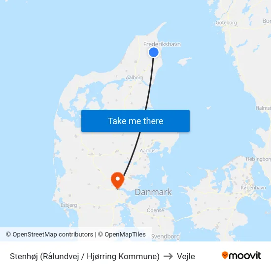 Stenhøj (Rålundvej / Hjørring Kommune) to Vejle map