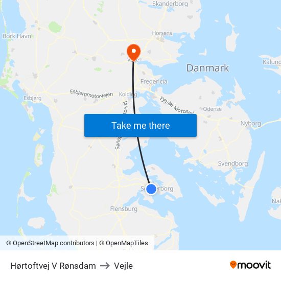 Hørtoftvej V Rønsdam to Vejle map