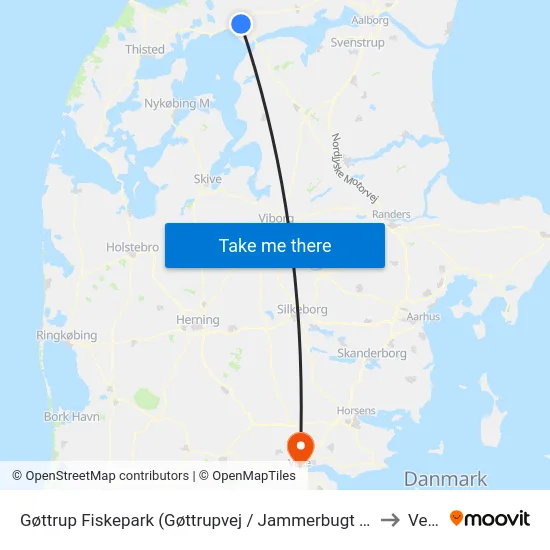Gøttrup Fiskepark (Gøttrupvej / Jammerbugt Kom) to Vejle map
