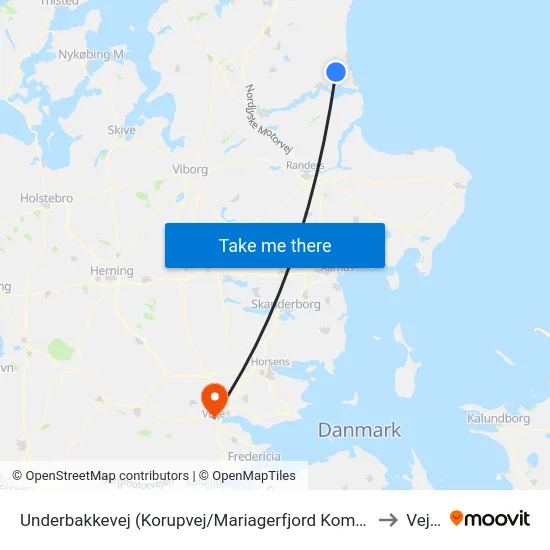 Underbakkevej (Korupvej/Mariagerfjord Komm.) to Vejle map