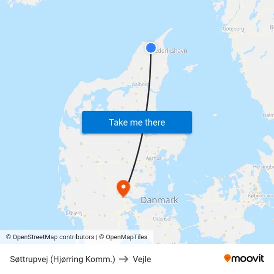 Søttrupvej (Hjørring Komm.) to Vejle map