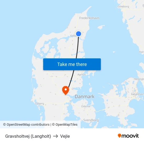 Gravsholtvej (Langholt) to Vejle map