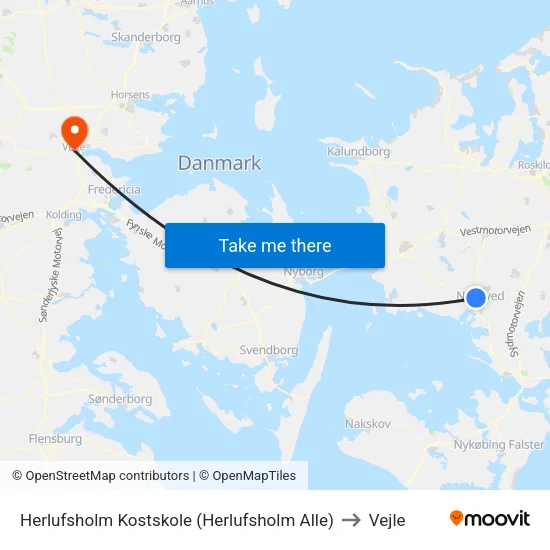 Herlufsholm Kostskole (Herlufsholm Alle) to Vejle map