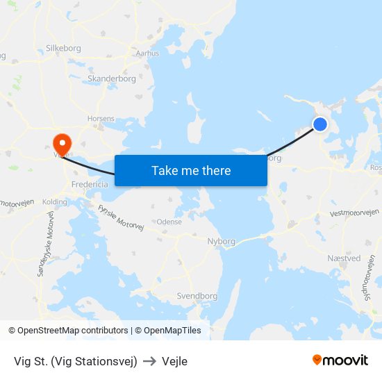 Vig St. (Vig Stationsvej) to Vejle map