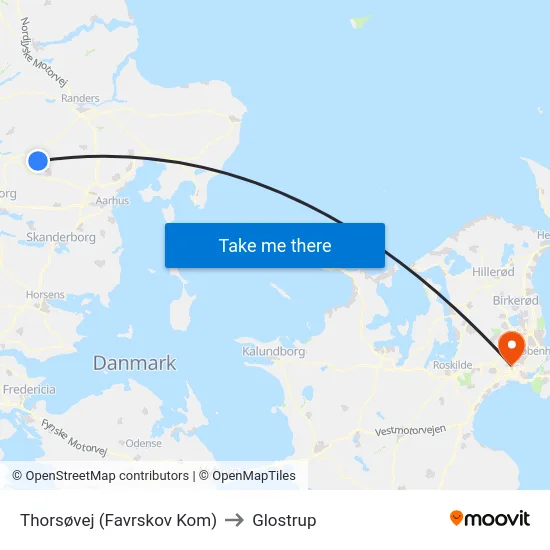 Thorsøvej (Favrskov Kom) to Glostrup map