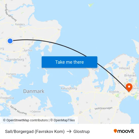 Sall/Borgergad (Favrskov Kom) to Glostrup map
