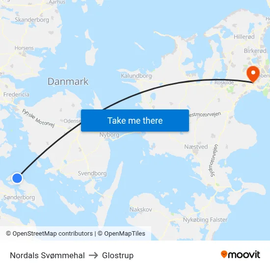 Nordals Svømmehal to Glostrup map