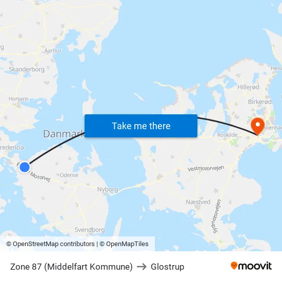Zone 87 (Middelfart Kommune) to Glostrup map