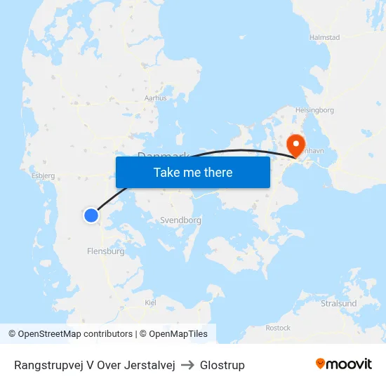 Rangstrupvej V Over Jerstalvej to Glostrup map