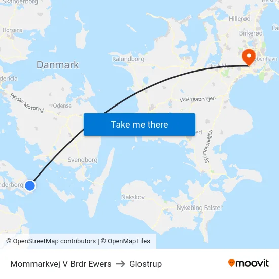 Mommarkvej V Brdr Ewers to Glostrup map