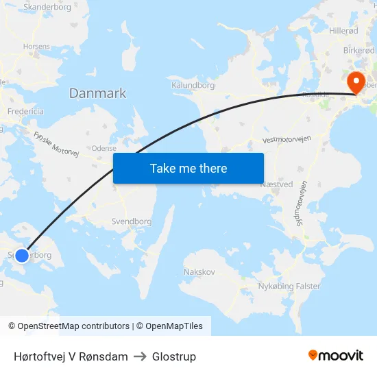Hørtoftvej V Rønsdam to Glostrup map