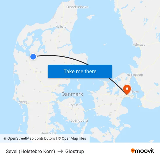 Sevel (Holstebro Kom) to Glostrup map