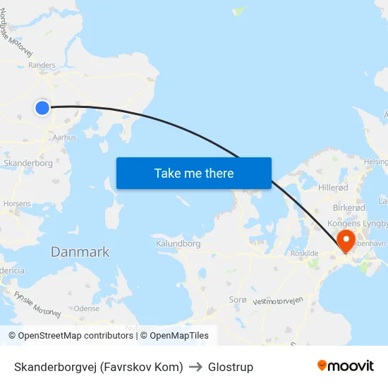 Skanderborgvej (Favrskov Kom) to Glostrup map