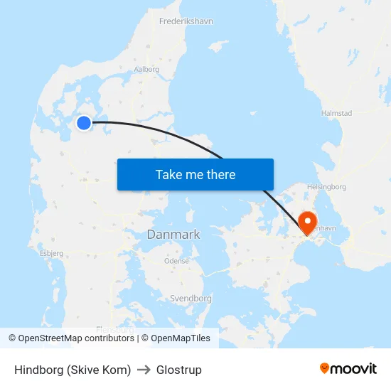 Hindborg (Skive Kom) to Glostrup map