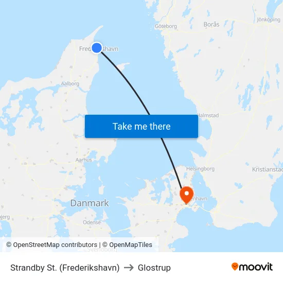 Strandby St. (Frederikshavn) to Glostrup map