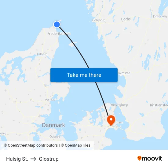 Hulsig St. to Glostrup map