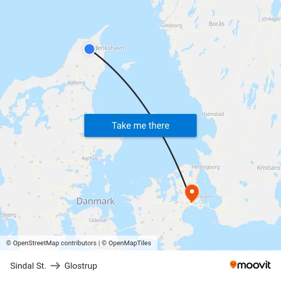 Sindal St. to Glostrup map
