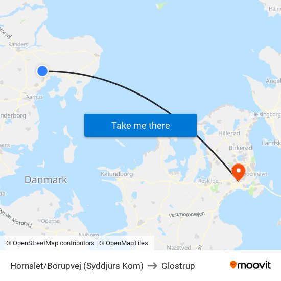 Hornslet/Borupvej (Syddjurs Kom) to Glostrup map