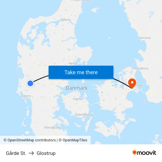 Gårde St. to Glostrup map