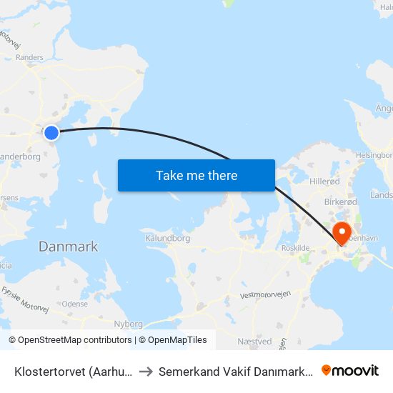 Klostertorvet (Aarhus Kom) to Semerkand Vakif Danımarka Merkez map