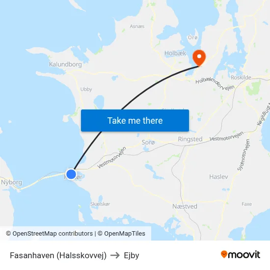 Fasanhaven (Halsskovvej) to Ejby map