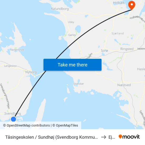 Tåsingeskolen / Sundhøj (Svendborg Kommune) to Ejby map