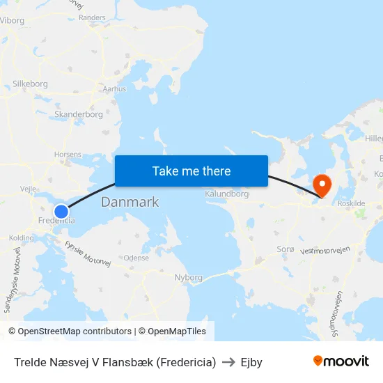 Trelde Næsvej V Flansbæk (Fredericia) to Ejby map