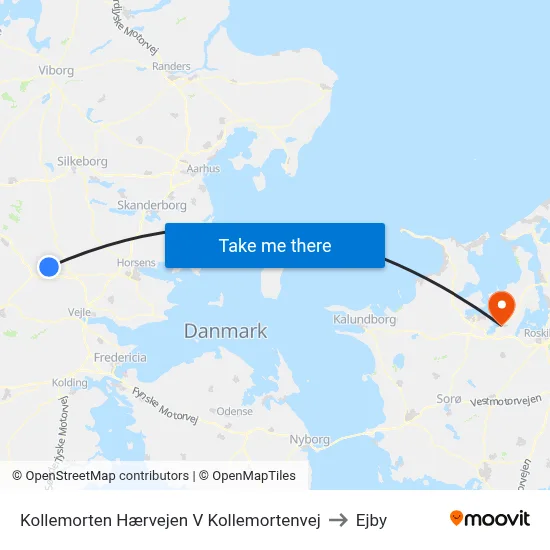 Kollemorten Hærvejen V Kollemortenvej to Ejby map