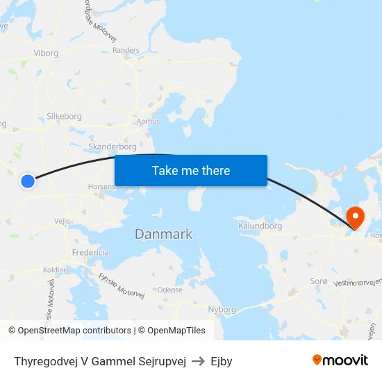 Thyregodvej V Gammel Sejrupvej to Ejby map