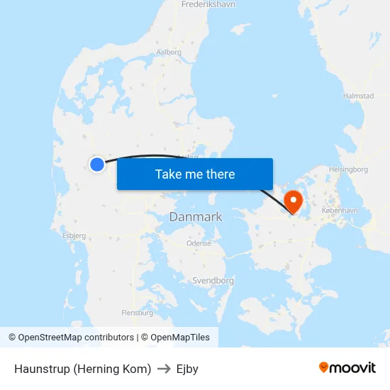 Haunstrup (Herning Kom) to Ejby map