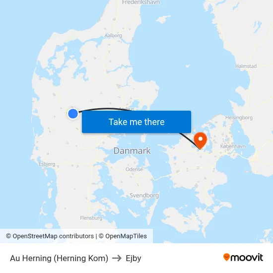 Au Herning (Herning Kom) to Ejby map