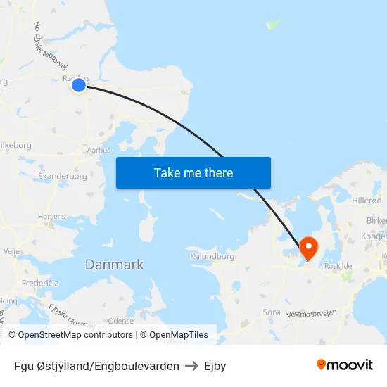 Fgu Østjylland/Engboulevarden to Ejby map
