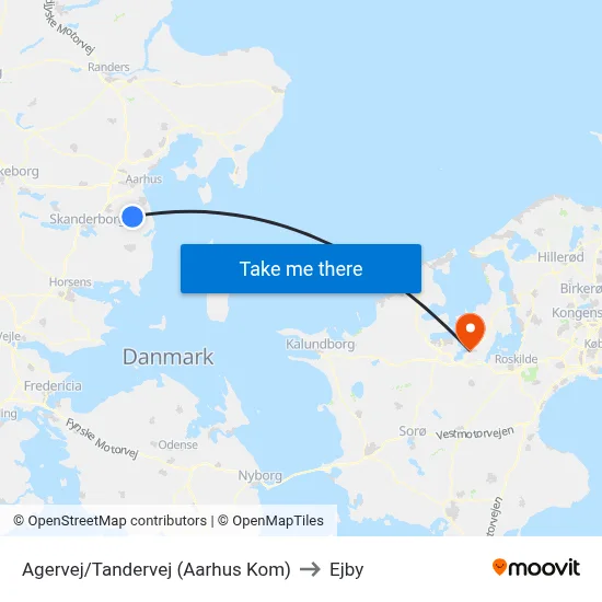 Agervej/Tandervej (Aarhus Kom) to Ejby map