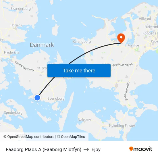 Faaborg Plads A (Faaborg Midtfyn) to Ejby map