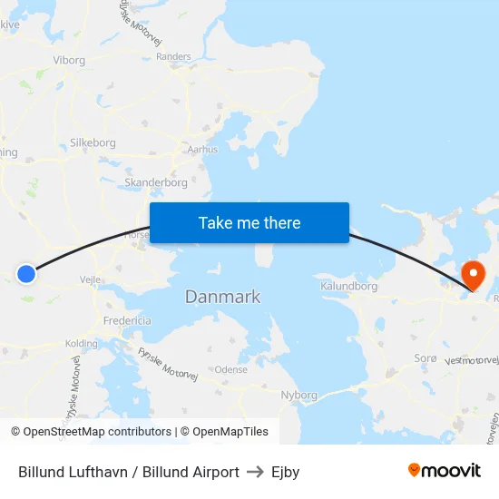 Billund Lufthavn / Billund Airport to Ejby map
