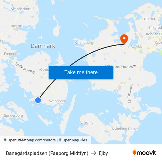 Banegårdspladsen (Faaborg Midtfyn) to Ejby map