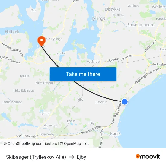 Skibsager (Trylleskov Allé) to Ejby map
