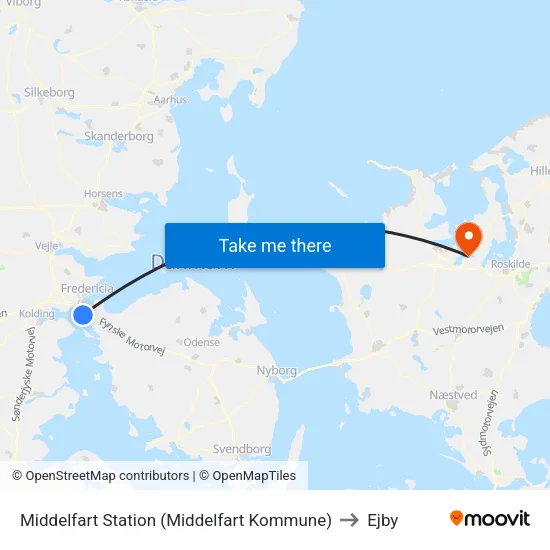 Middelfart Station (Middelfart Kommune) to Ejby map