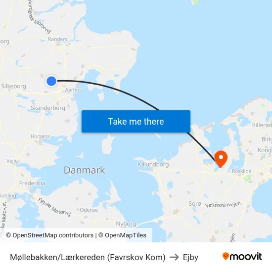 Møllebakken/Lærkereden (Favrskov Kom) to Ejby map