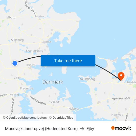 Mosevej/Linnerupvej (Hedensted Kom) to Ejby map