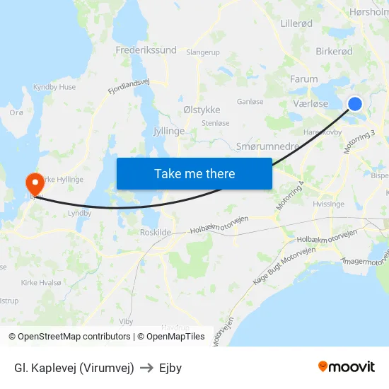 Gl. Kaplevej (Virumvej) to Ejby map