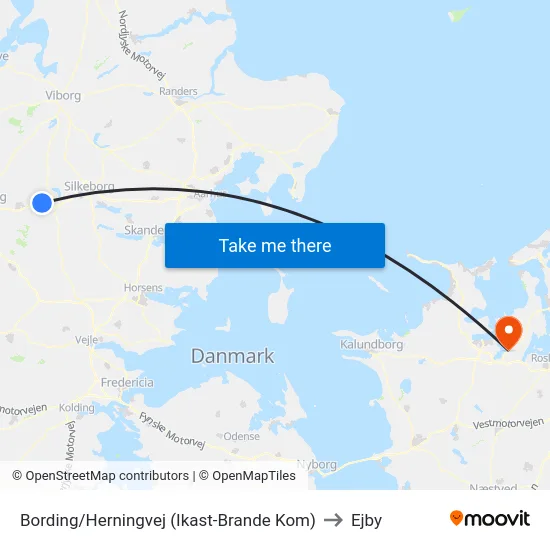 Bording/Herningvej (Ikast-Brande Kom) to Ejby map