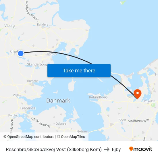 Resenbro/Skærbækvej Vest (Silkeborg Kom) to Ejby map