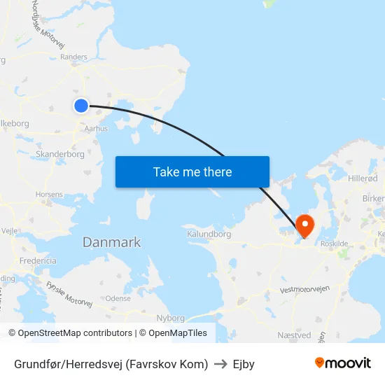 Grundfør/Herredsvej (Favrskov Kom) to Ejby map